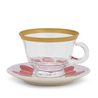 Peacock Ruby Cappuccino Cup & Saucer, small