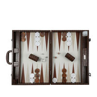 Patinated Brown Crocodile Backgammon Set, small