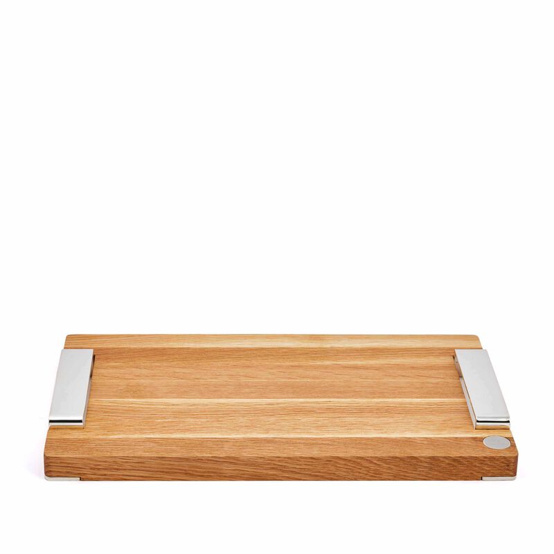 Oak Cutting Board with Silver-Plated Handles - Large Royal Chef