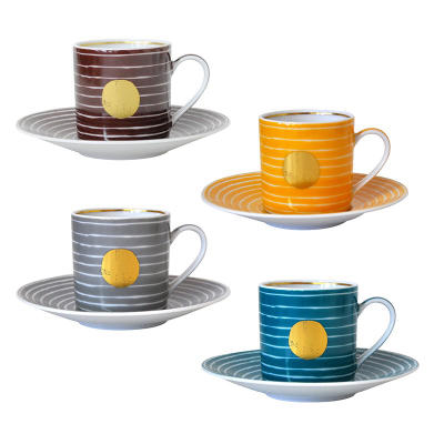 

Aboro Gift Box Set Of 4 Assorted Espresso Cups And Saucers