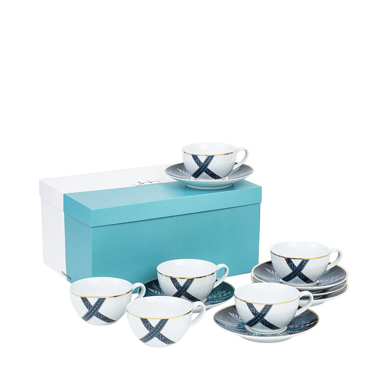 

Set Of 6 Tala Porcelain Teacups & Saucers