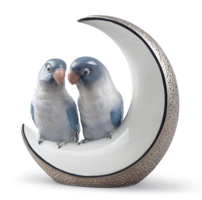 

Lladro Fly Me To The Moon Birds Figurine.