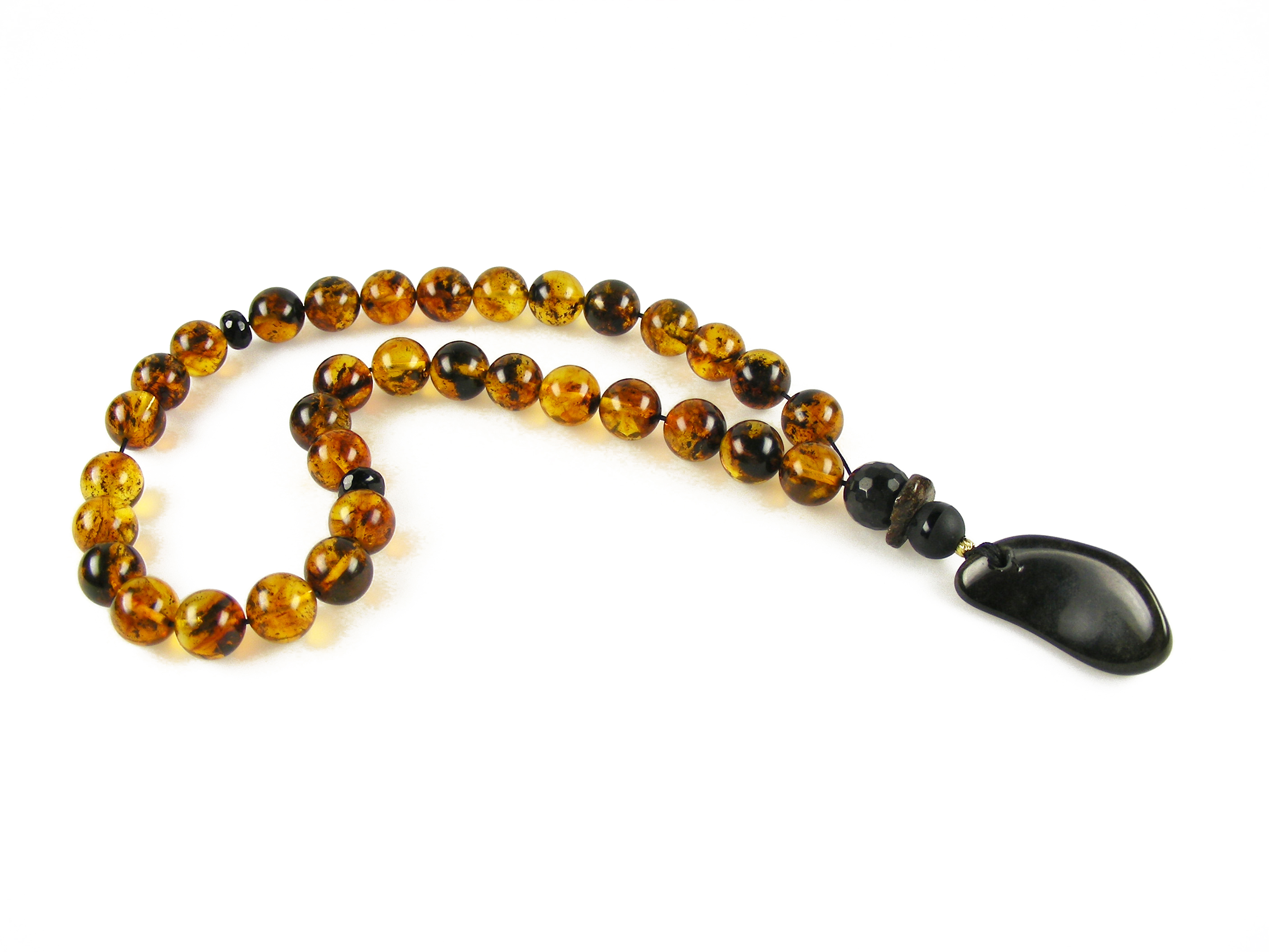 

Mazlo Masbaha Rosary Amber Agate Golden Obsidian