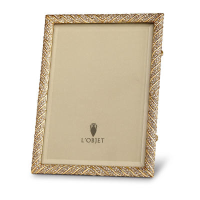 

Deco Twist Pave Gold With White Crystals Picture Frame