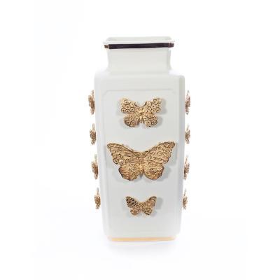 

Jay Strongwater Myra Porcelain Rectangular Butterfly Vase