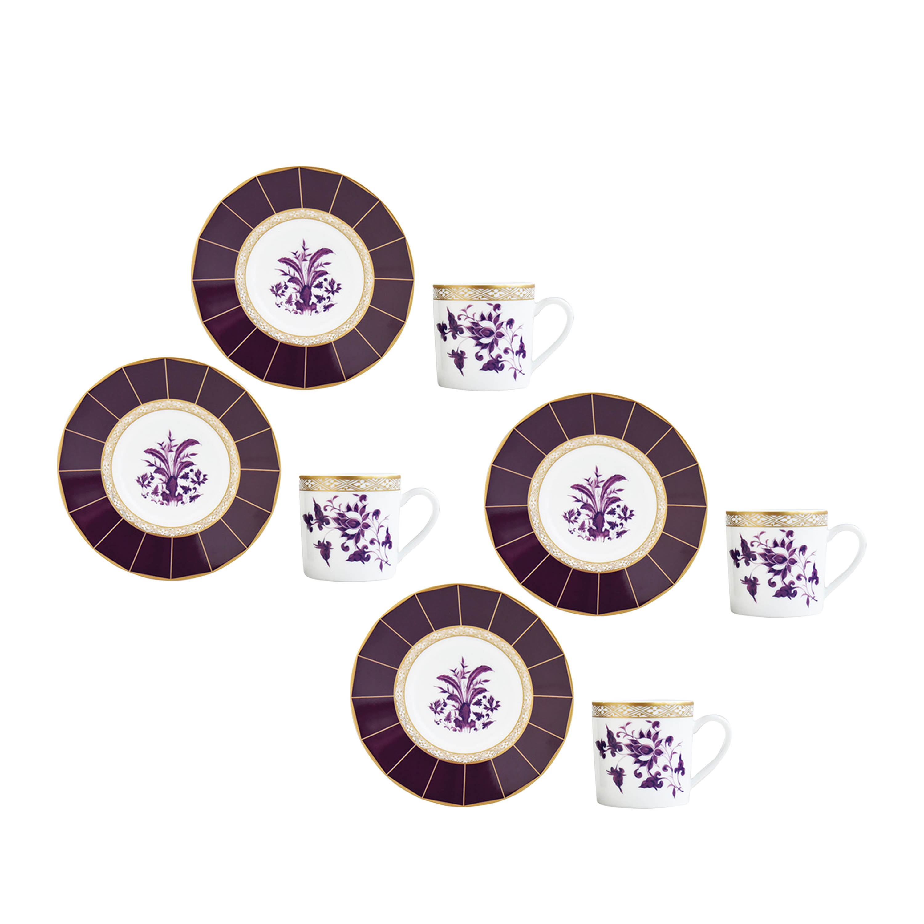 

Prunus Set Of 4 Espresso Cups & Saucers