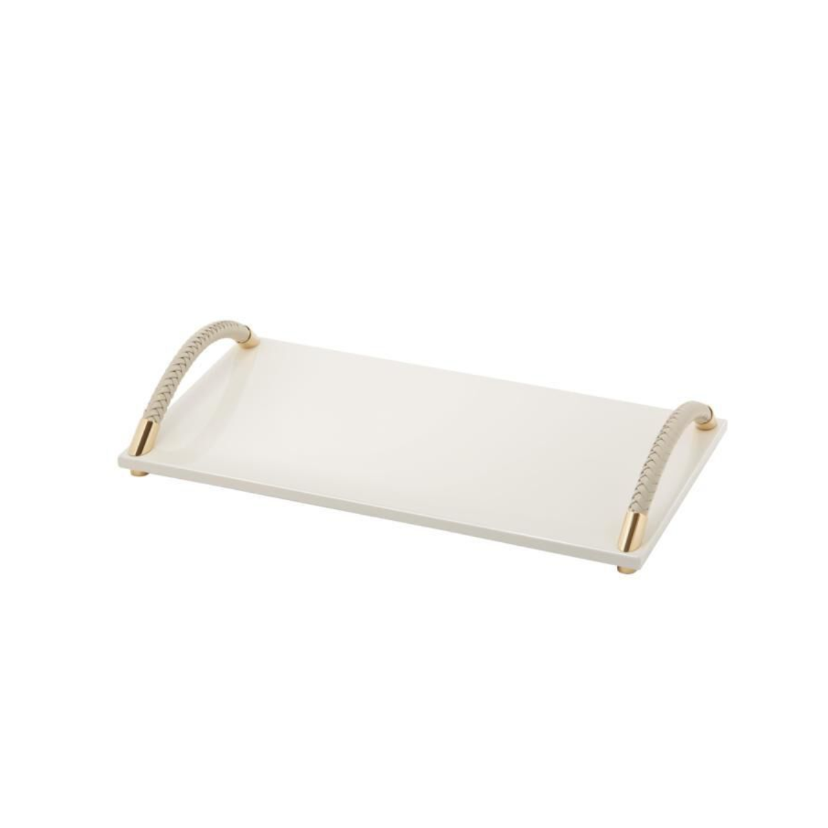 

Lacquered Tray With Braided Curves Handle