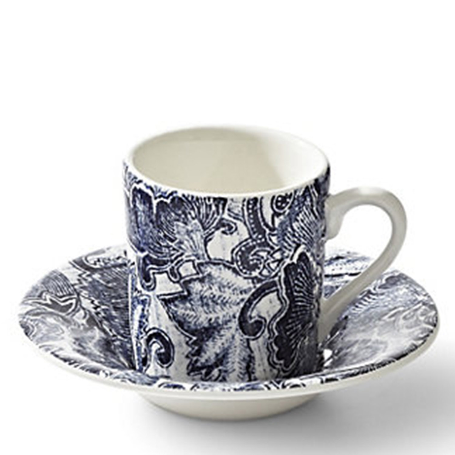 

Faded Peony Espresso Cup & Saucer, Indigo