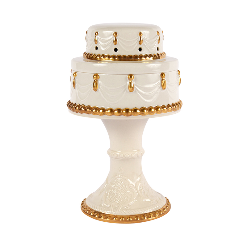 

Chantilly Paris Two Tier Cake Mabkhara - White & Gold