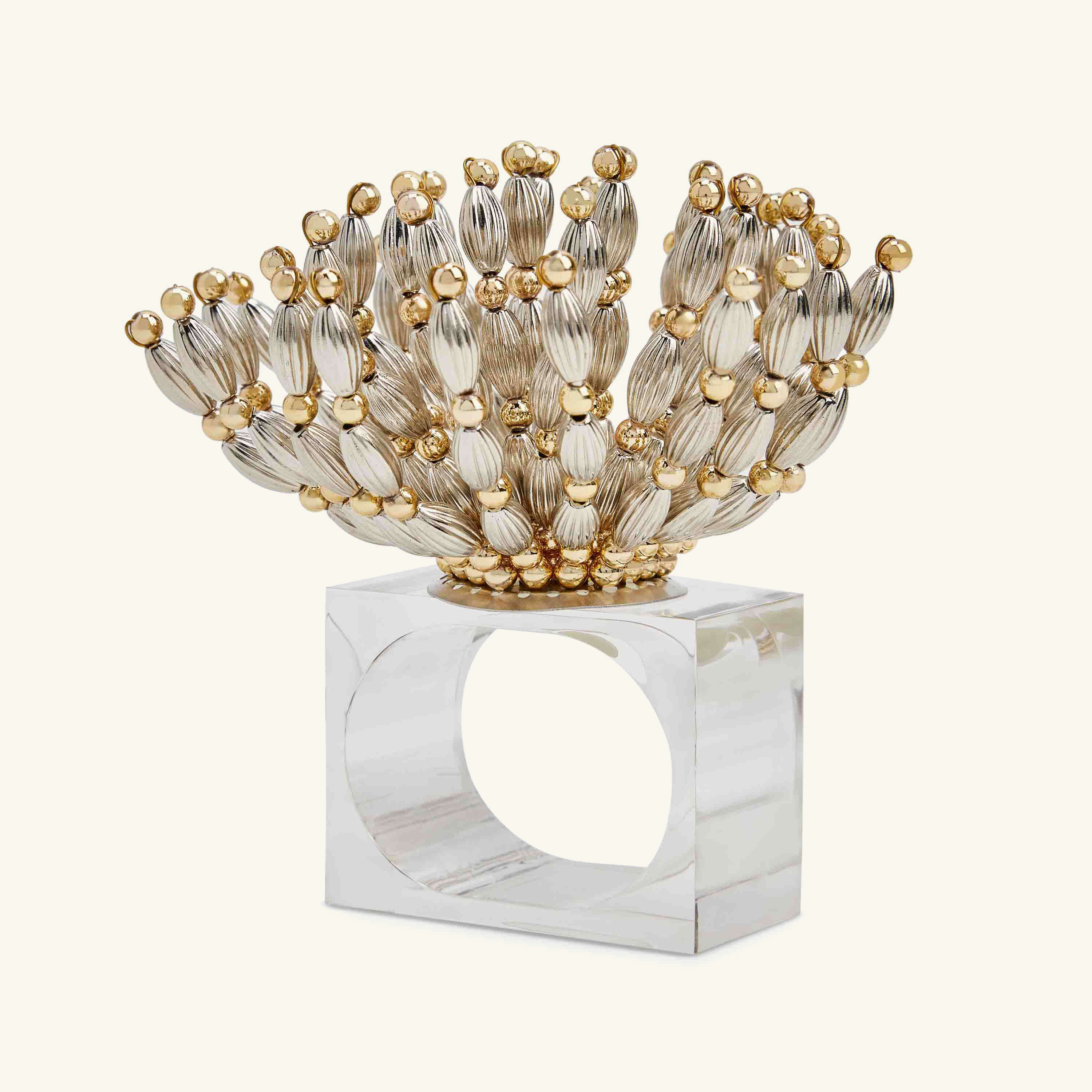 

Bead Burst Napkin Ring In Silver & Gold