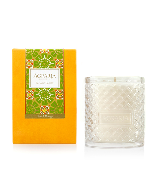 

Lime And Orange Blossoms Woven Crystal Candle