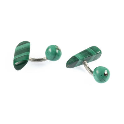 

Mazlo Cufflinks Malachite Silver. With Box