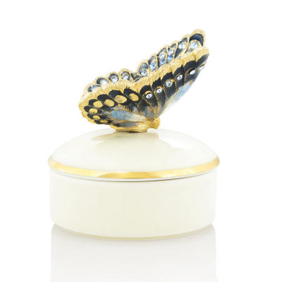 

Jay Strongwater Lisa Butterfly Round Porcelain Box