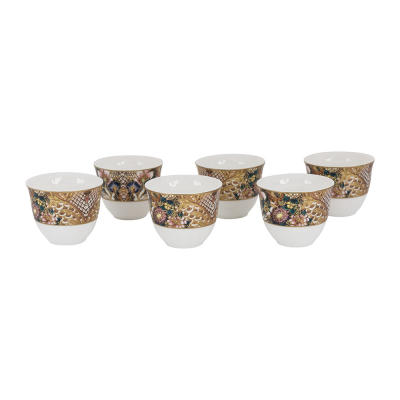 

Golden Flowers Arabic Cups - Luxury Box Set Of 6