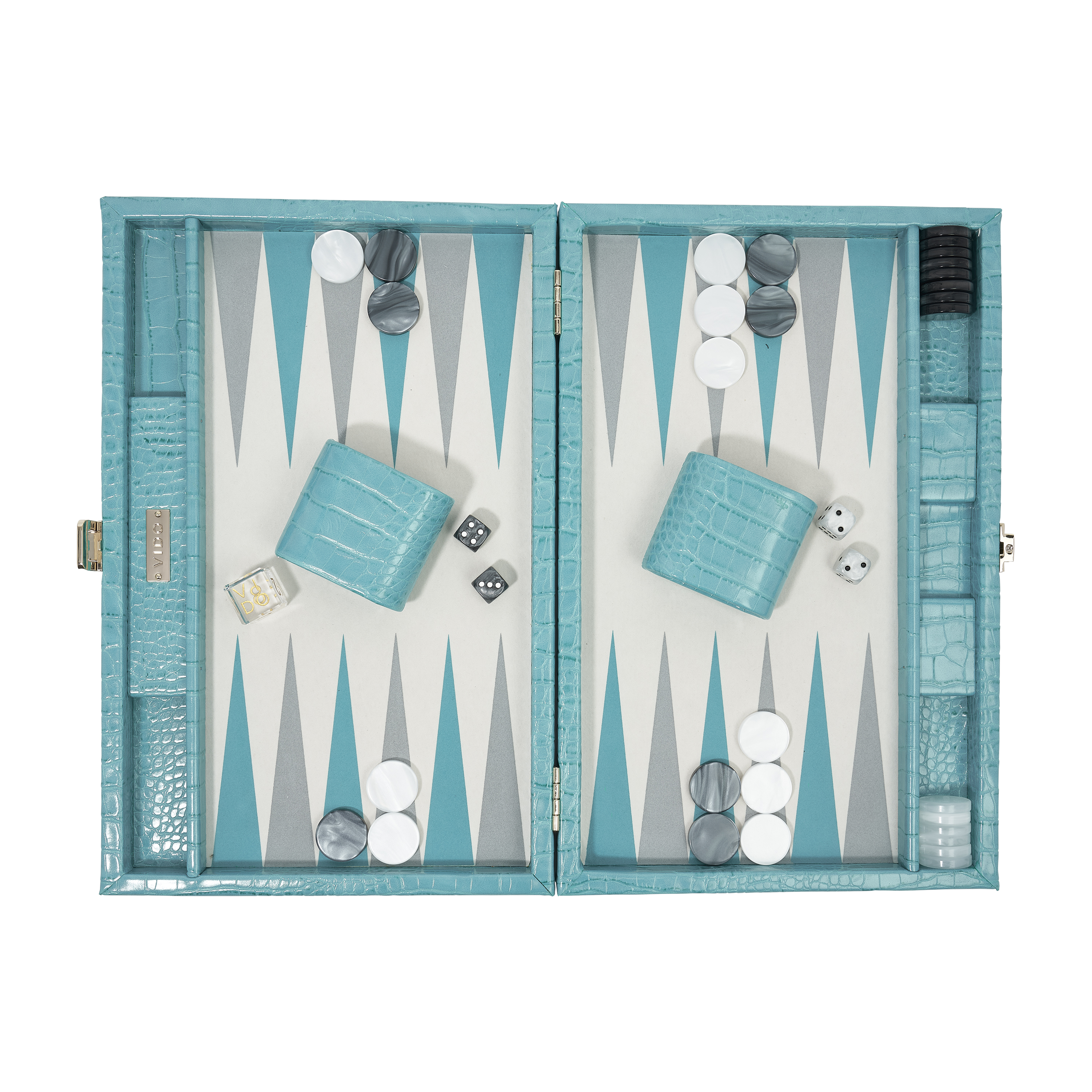 

Turquoise Alligator Medium Backgammon Set