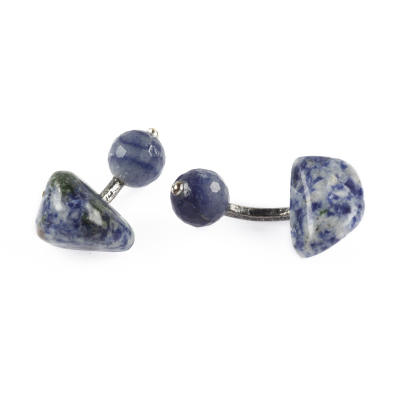 

Mazlo Cufflinks Sodalite. Blue Quartz.silver